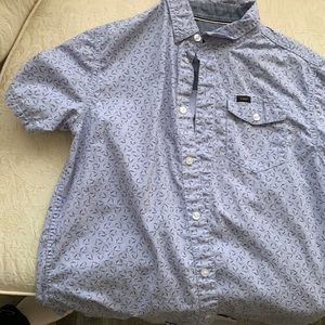 blue shark button up